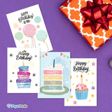Festive birthday card pack