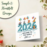 Cute welcome to the world card for baby boy celebration