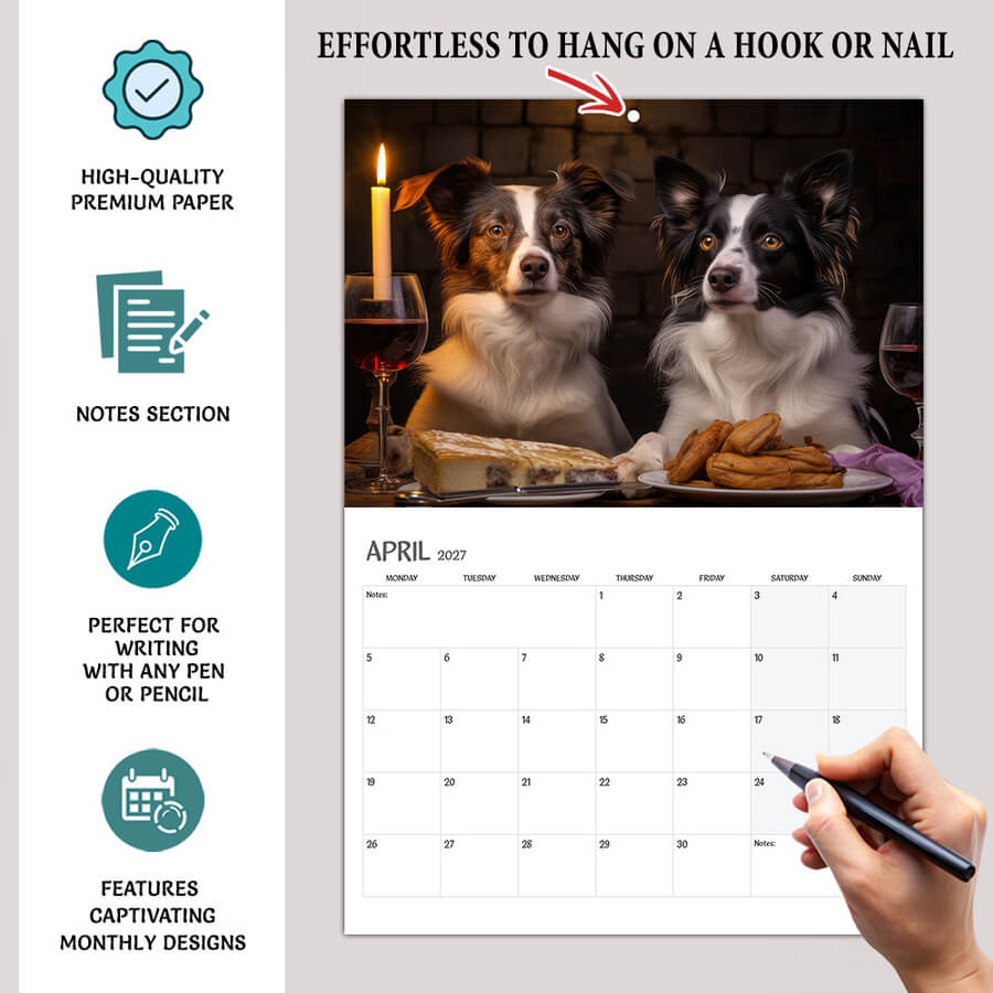 Border Collie wall calendar 2027