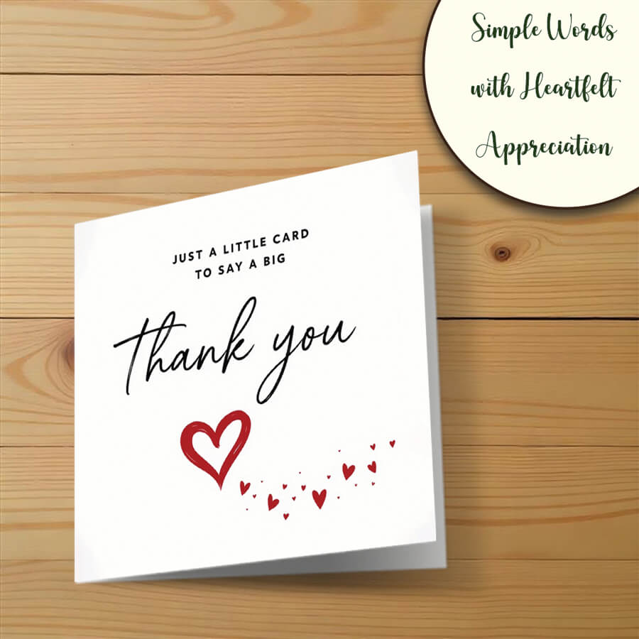 A Little Card to Say a Big Thank You Card Heart Design