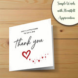 A Little Card to Say a Big Thank You Card Heart Design
