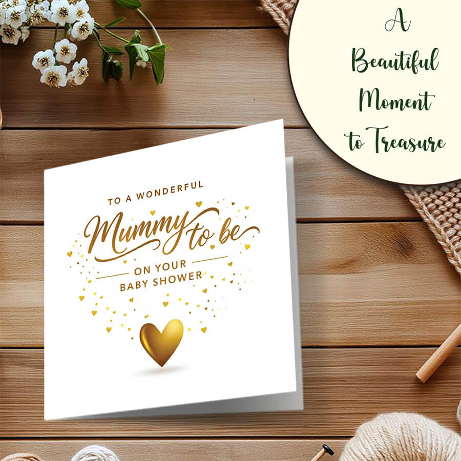 Mummy to be baby shower card with sweet typography design