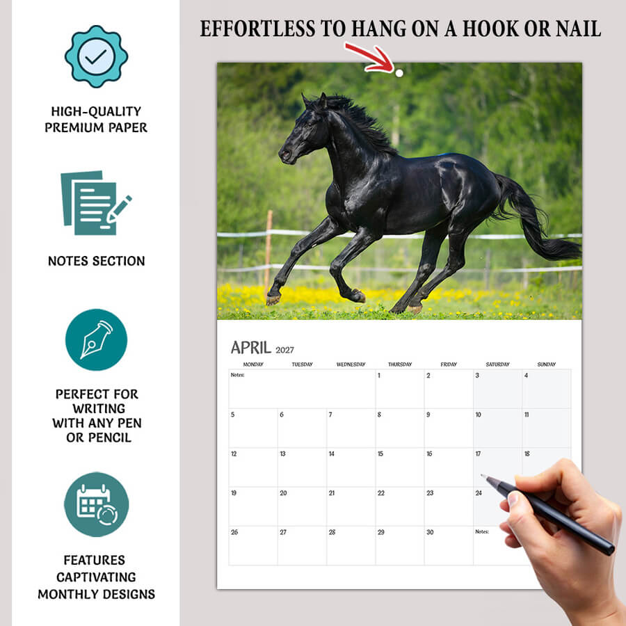 Horse 2027 wall calendar