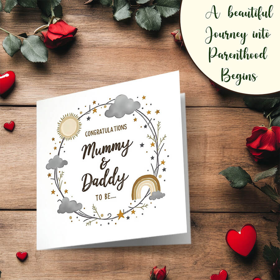 Sweet mummy and daddy to be card for baby shower celebration