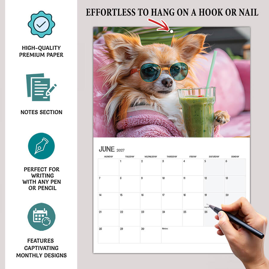 Crazy Canines Dog Calendar 2027 A3 12 Month Wall Calendar