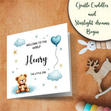 baby boy congratulations card teddy theme