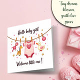 Hello Baby Girl Washing Line Card