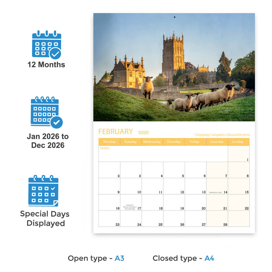 2026 Calendar UK Rural Scenery
