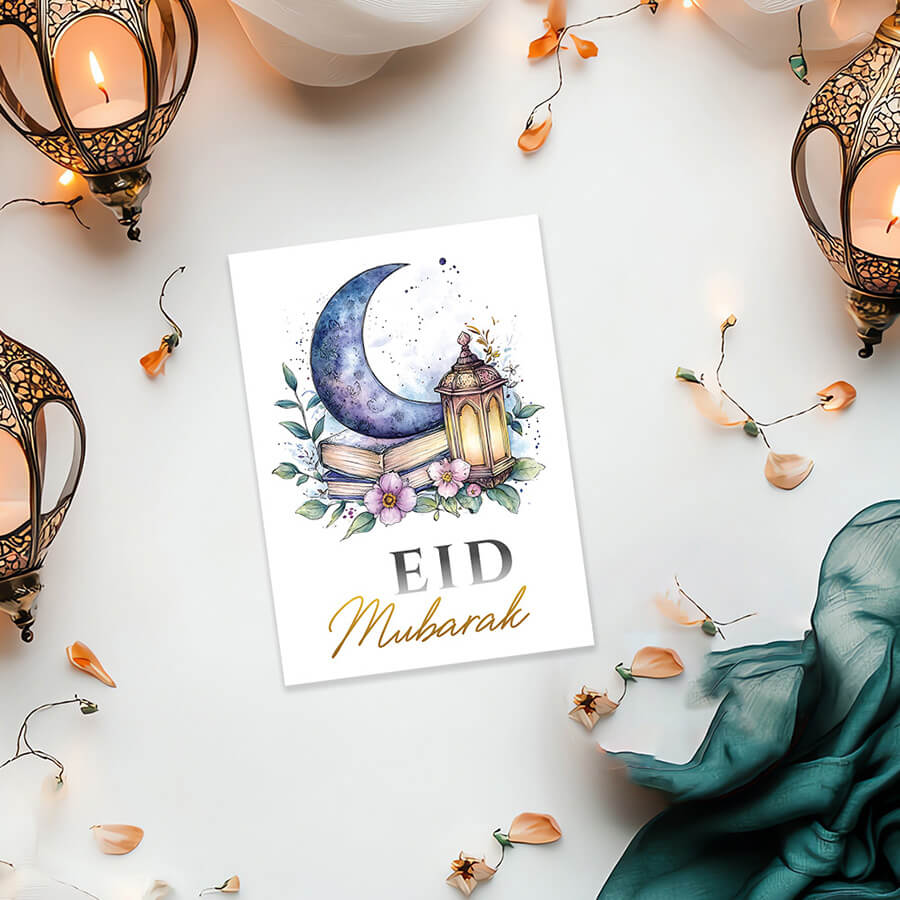Eid Mubarak Cards - Pack of 12 - Islamic Eid Card UK