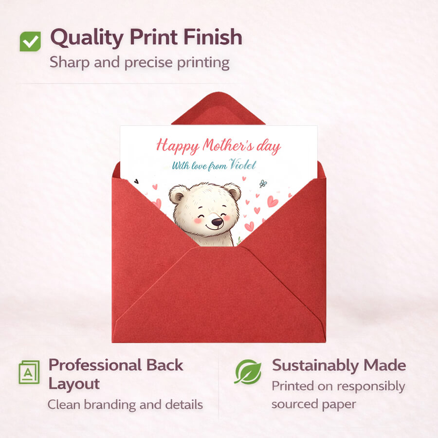 personalised mama bear mothers day card with envelope