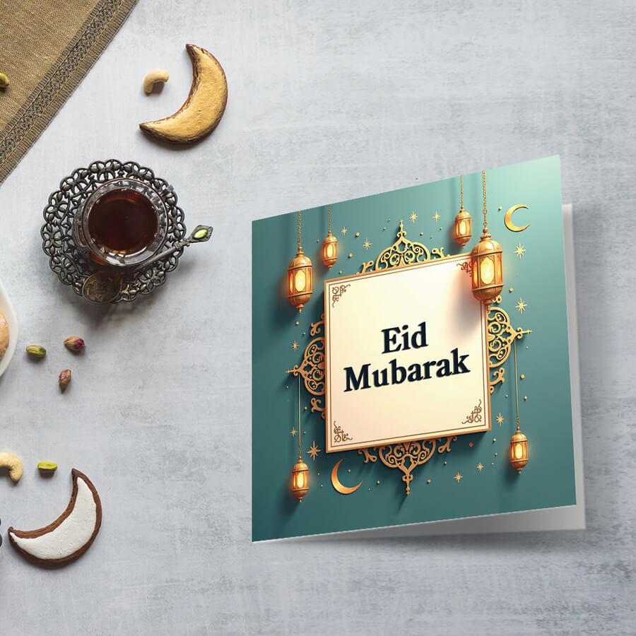 festive Eid Mubarak card design