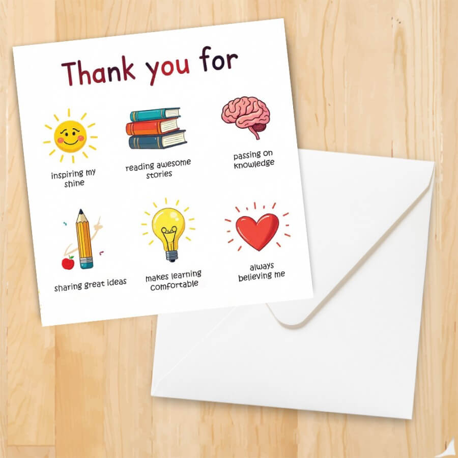 Cute Teacher Thank You Card