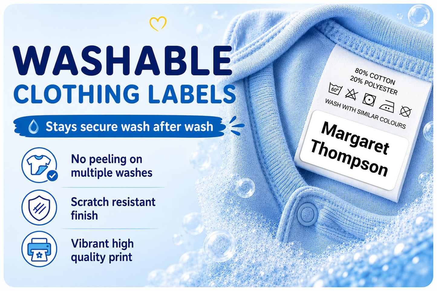 Stick On Clothing Label – Standard - Plain
