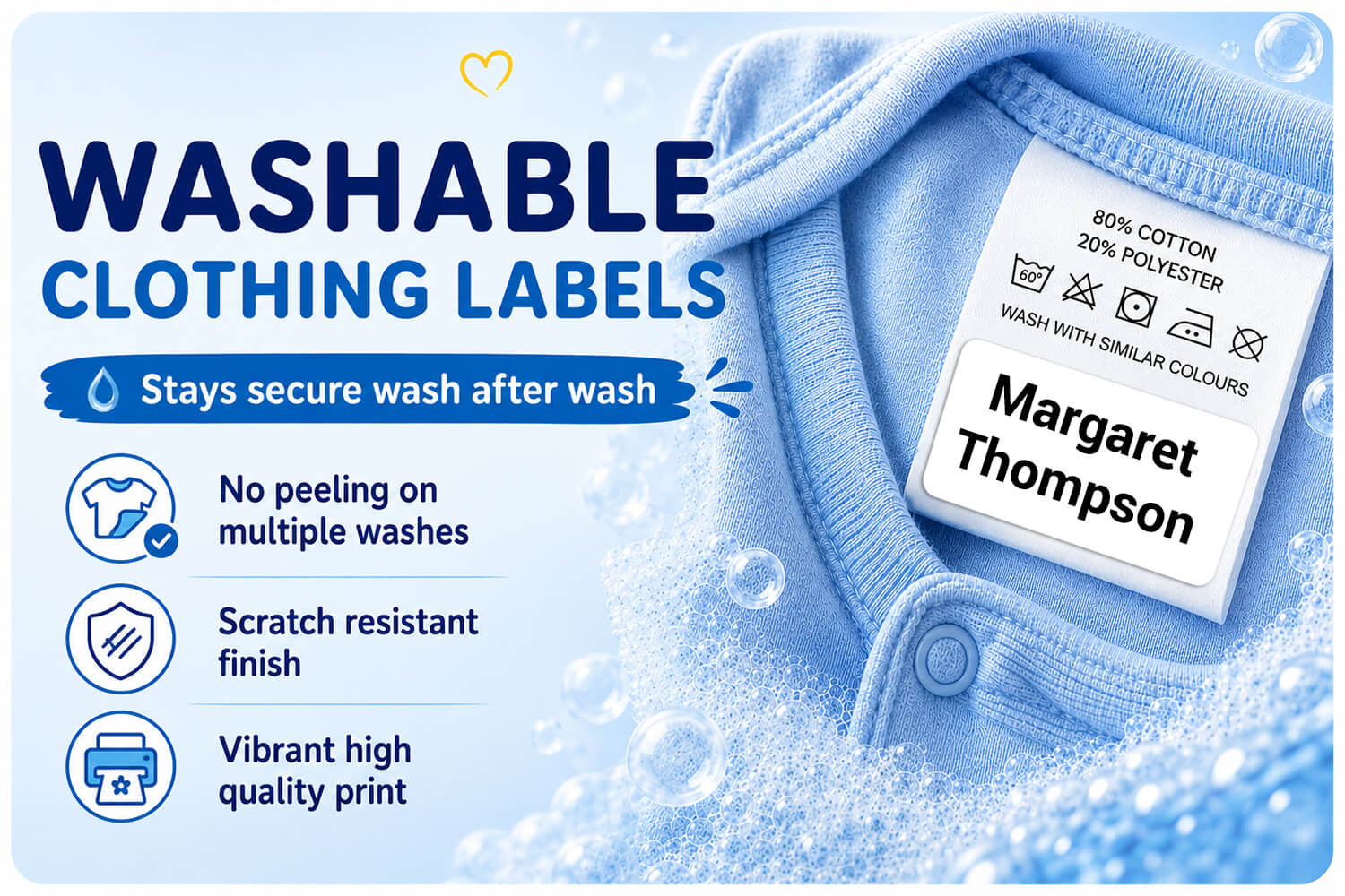 Stick On Clothing Label – Standard - Plain