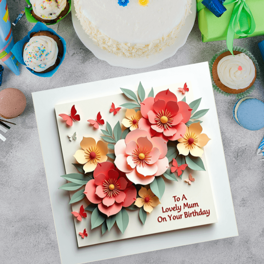 Premium Floral Birthday Card for Mother – Thoughtful & Elegant