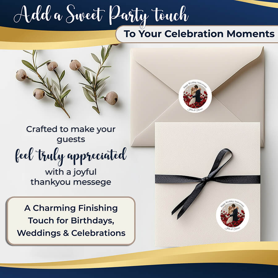 Custom birthday party stickers with personal photos