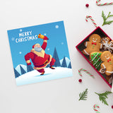 Santa delivering presents card
