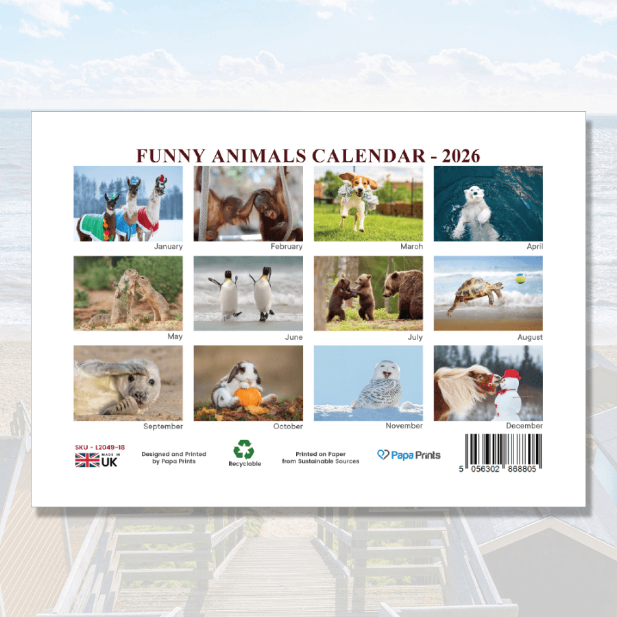 animal wall calendar 2026