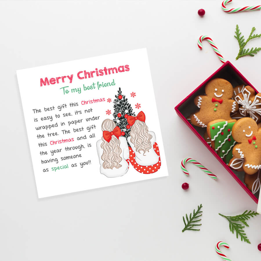 Best friend Christmas greeting card