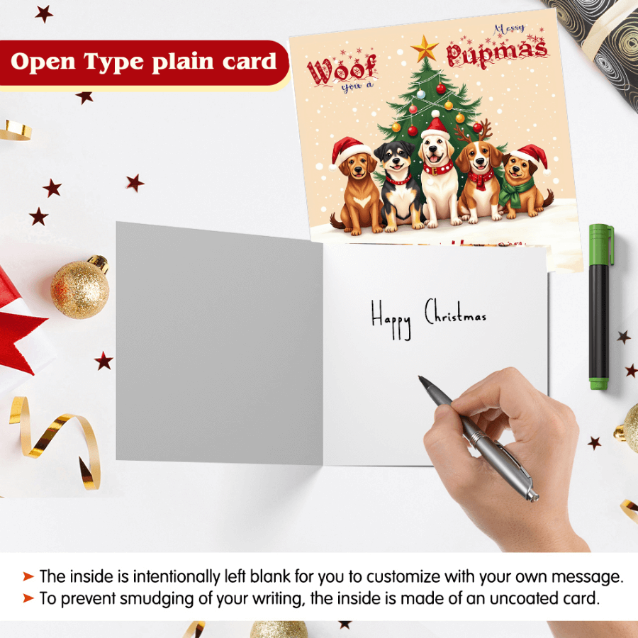 Festive dog greeting card