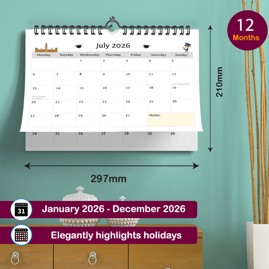 12-Month Wall Calendar 2026