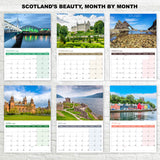 Wall calendar 2026 with views of Scotland
