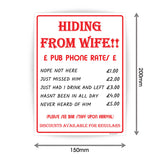 Hiding From Wife Bar Sign Sticker