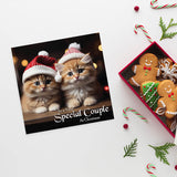 Cat lover Christmas card for couples