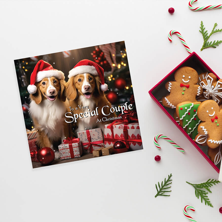 Festive dog Christmas cards
