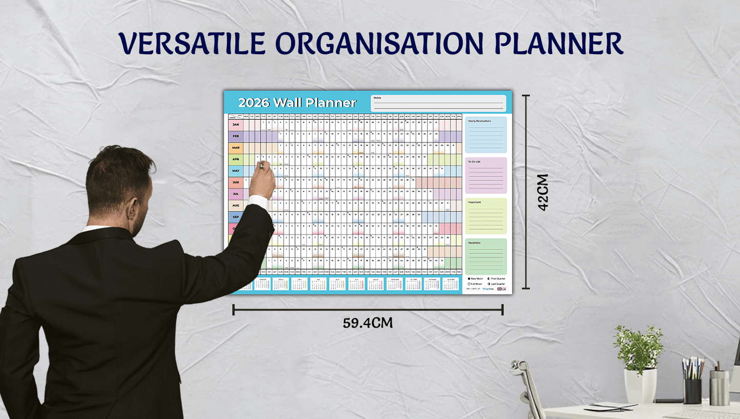 Wall Planner 2026 - A3 - Multicolours