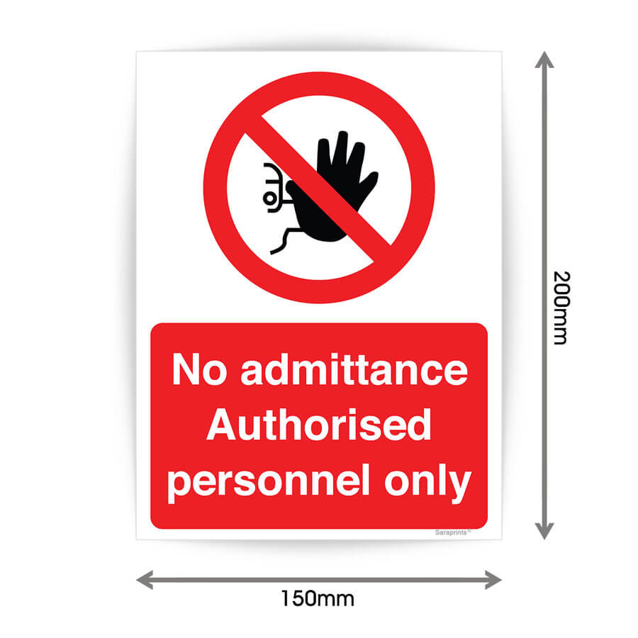No Admittance Authorized Personnel Only Sign Sticker