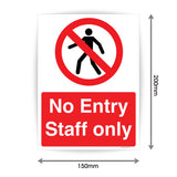 No Entry Staff Only Sign Sticker