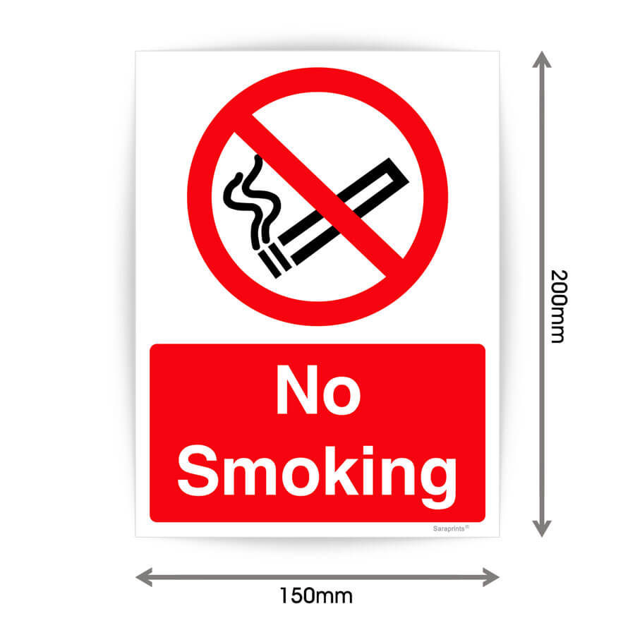 A5 No Smoking Sign Stickers