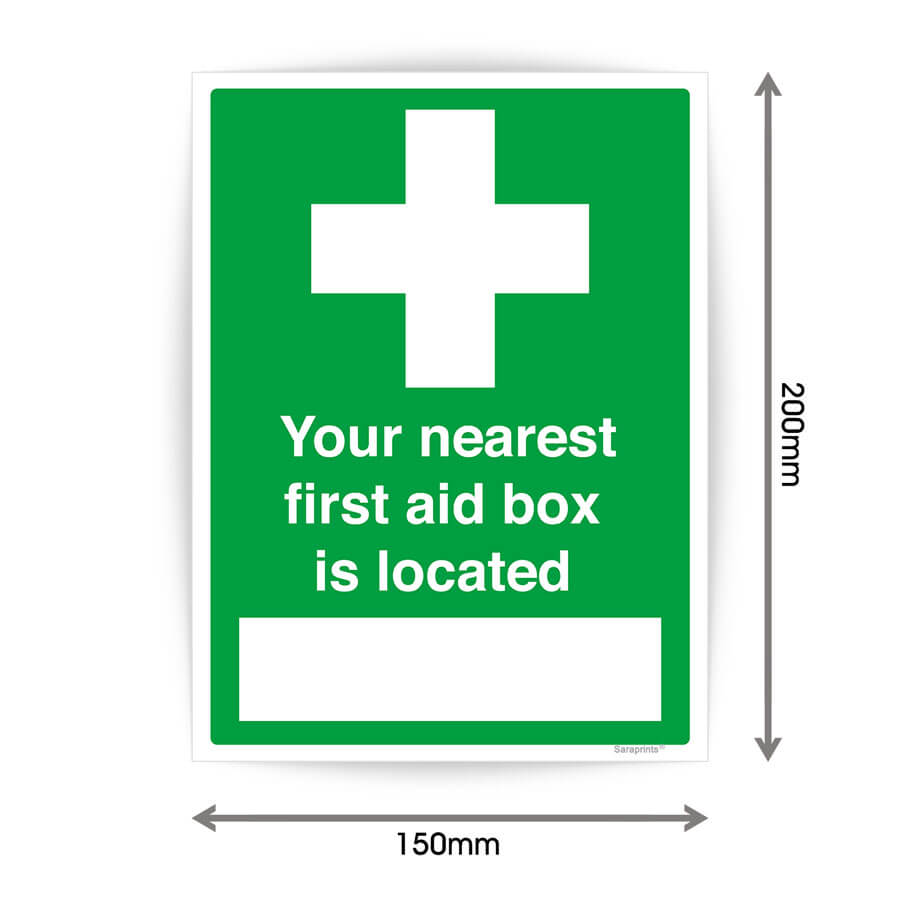 Your Nearest First Aid Box is Located Sign Sticker