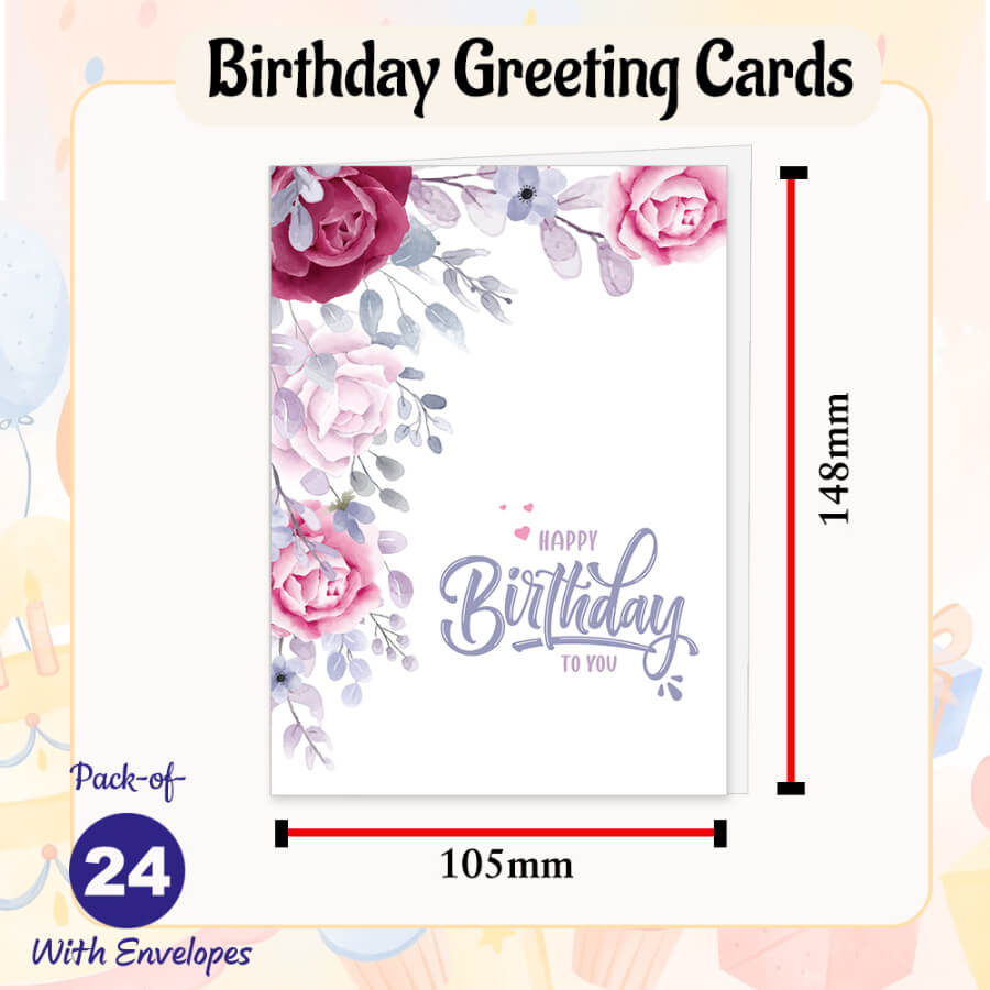 Blossoming Wishes Elegant Floral Birthday Greeting Cards Collection
