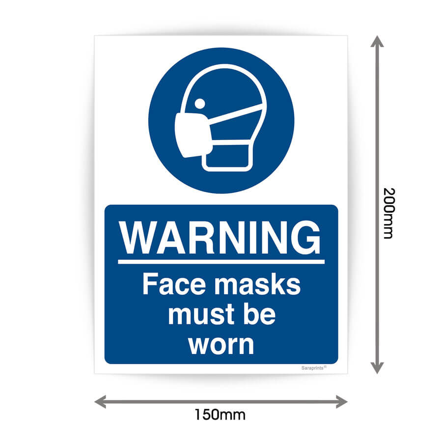 Face Masks Must Be Worn Sign Sticker