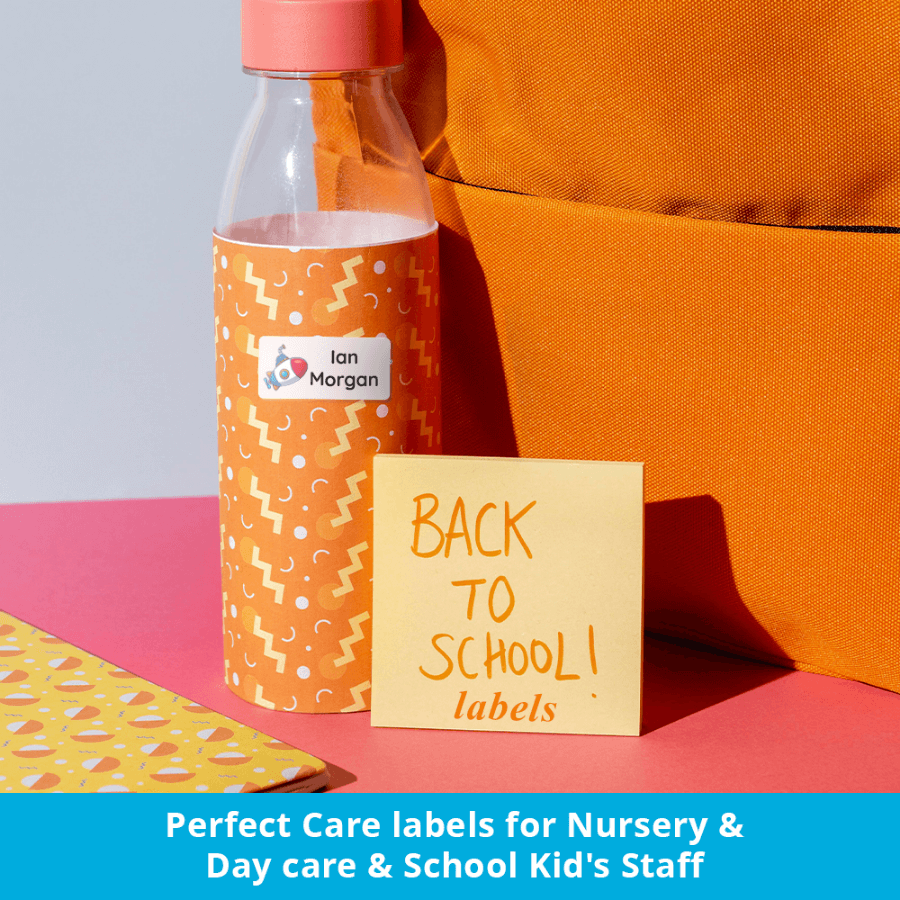 Multi size school name stickers for clothing