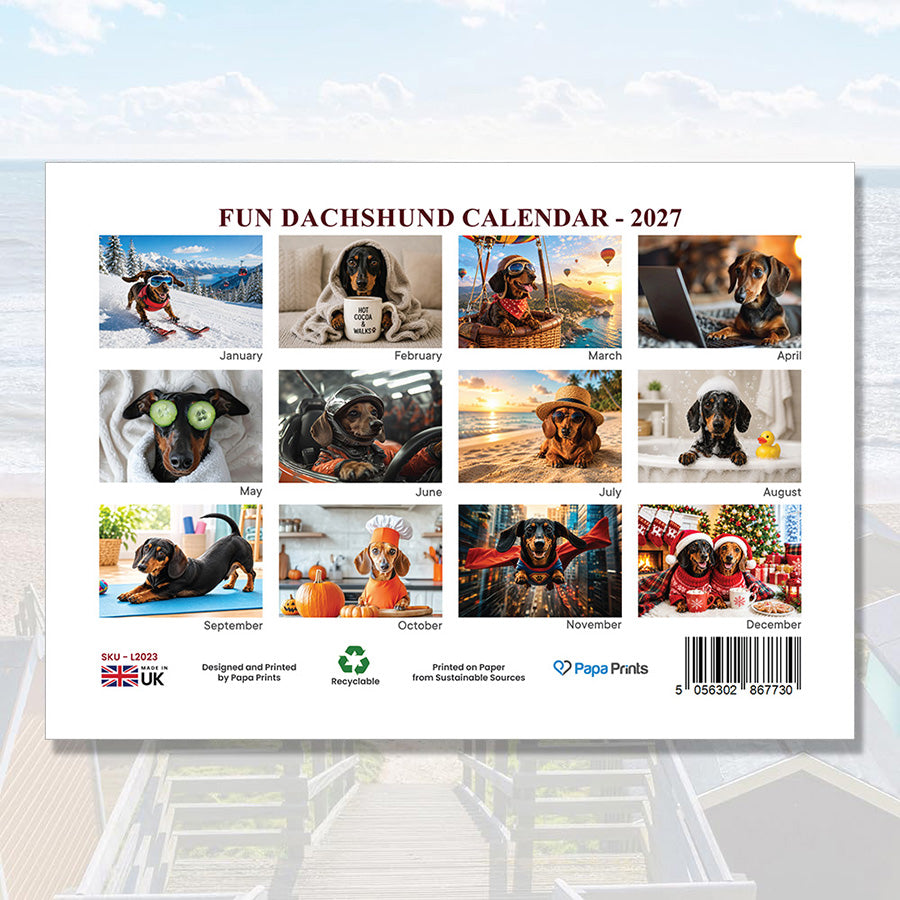 Fun Dachshund Calendar 2027