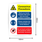 Corona Precautions Sign Sticker