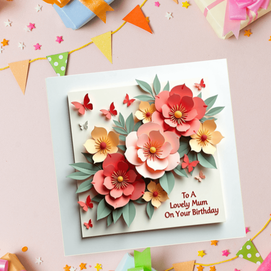 elegant floral birthday card for mother