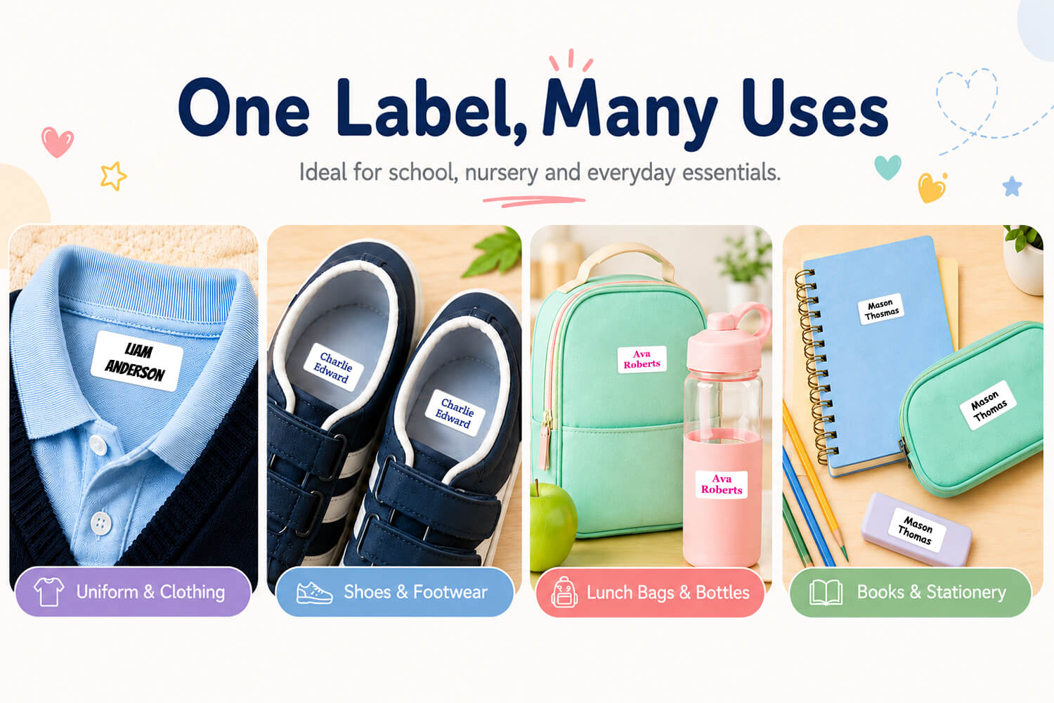 Stick On Clothing Label – Standard - Plain