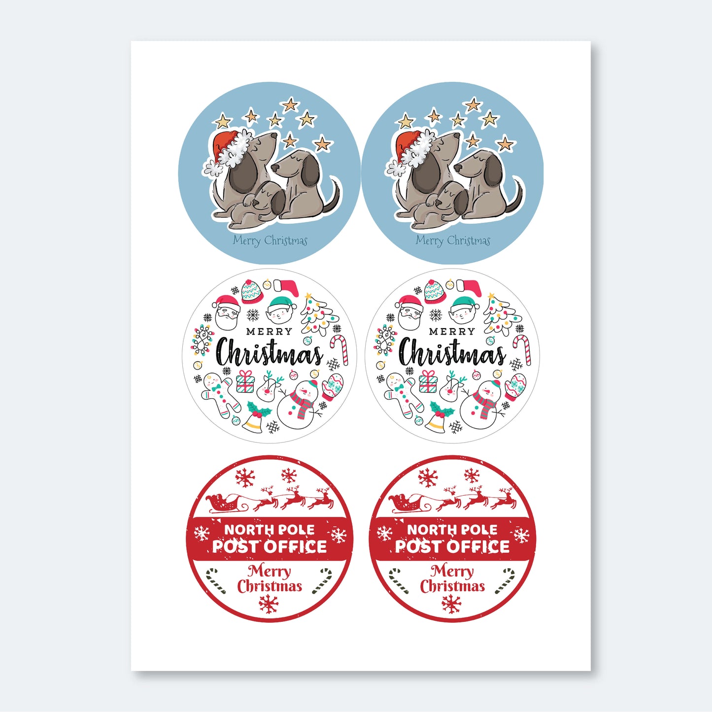 Festive Free Gift Labels for Christmas - 48 Stickers