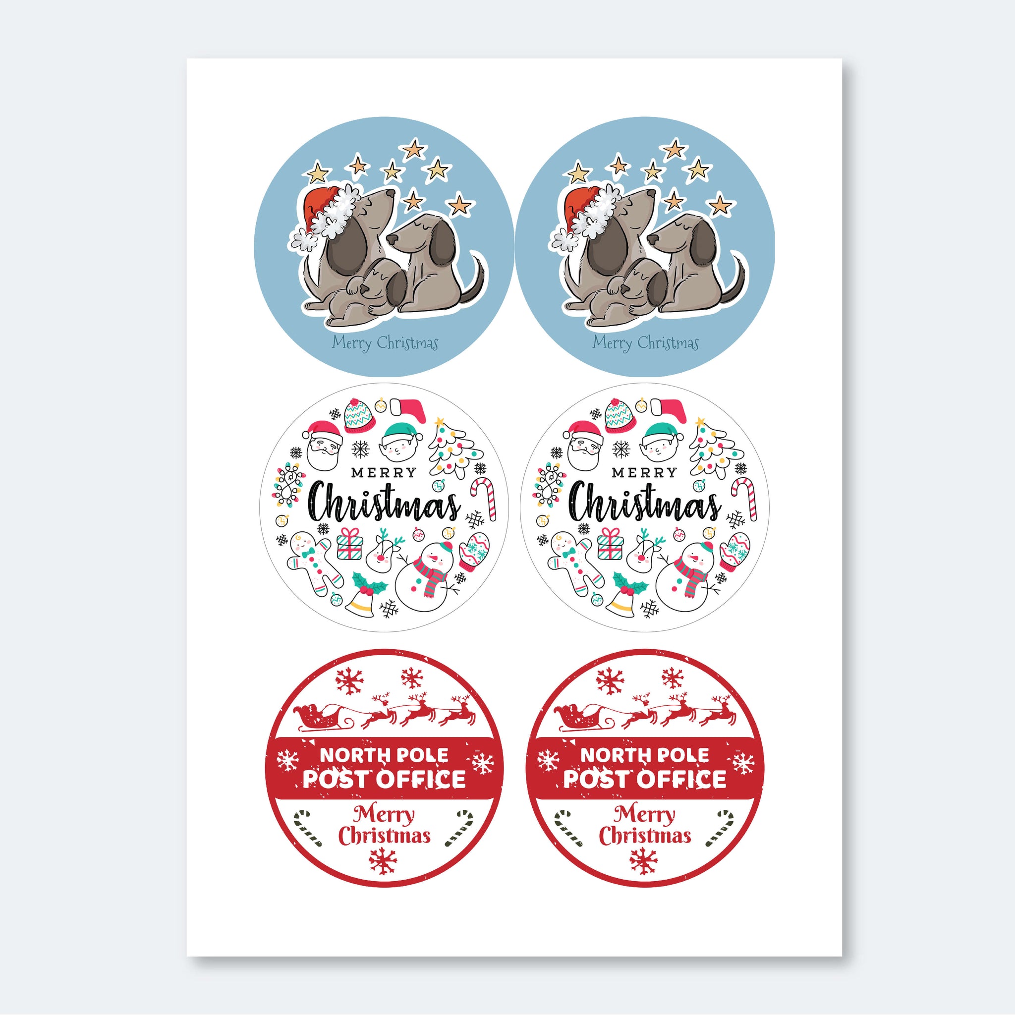 Festive Free Gift Labels for Christmas - 48 Stickers