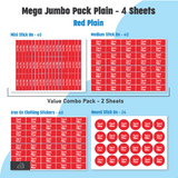Jumbo Name Labels Pack - Plain Colours