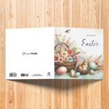 pastel easter eggs bunny greeting card