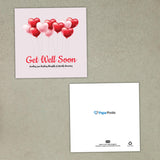 Cheerful Balloon Heart Get Well Soon Greeting Card