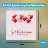 Cheerful Balloon Heart Get Well Soon Greeting Card