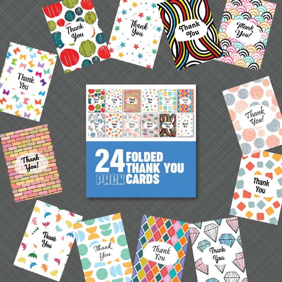 Elegant folded thank you cards