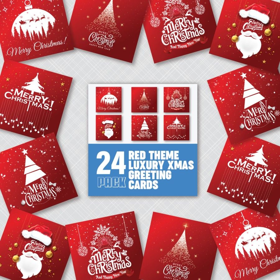 red theme christmas cards