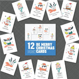 Animal theme holiday greeting card